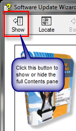 Click the button highlighted to hide or show the 'Contents' pane!